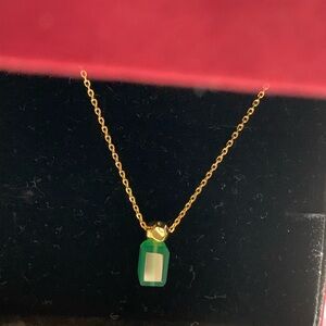 Gold Chain Necklace with Jade Pendant